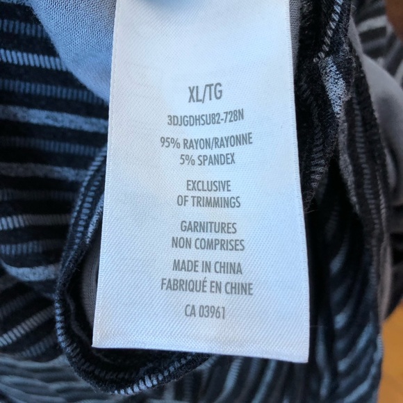 Denver Hayes Stretchy Gray Black Stripe Casual Dress Knee Length XL - Picture 6 of 7